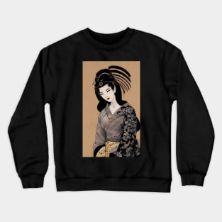 Japanese geisha woodblock art Crewneck Sweatshirt